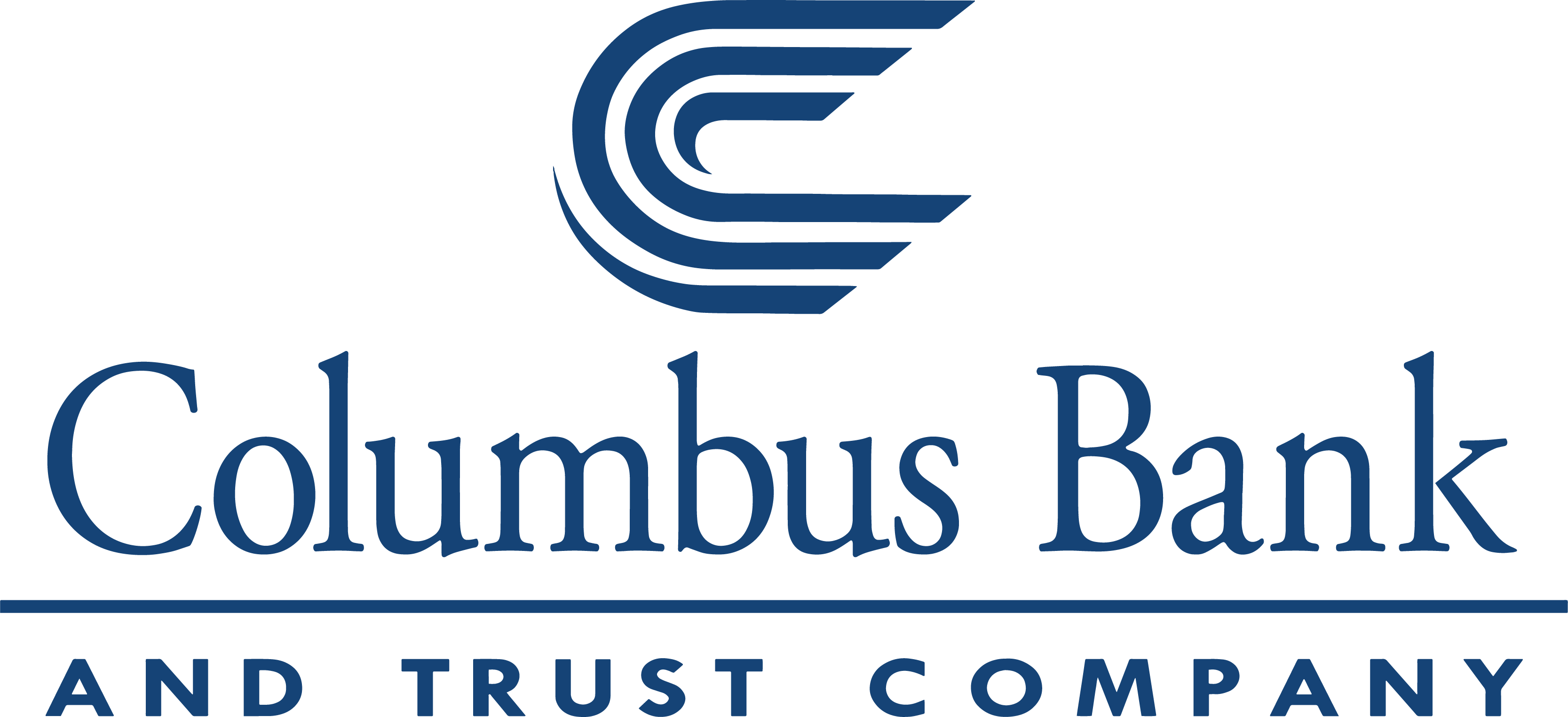Stacked blue transparent logo